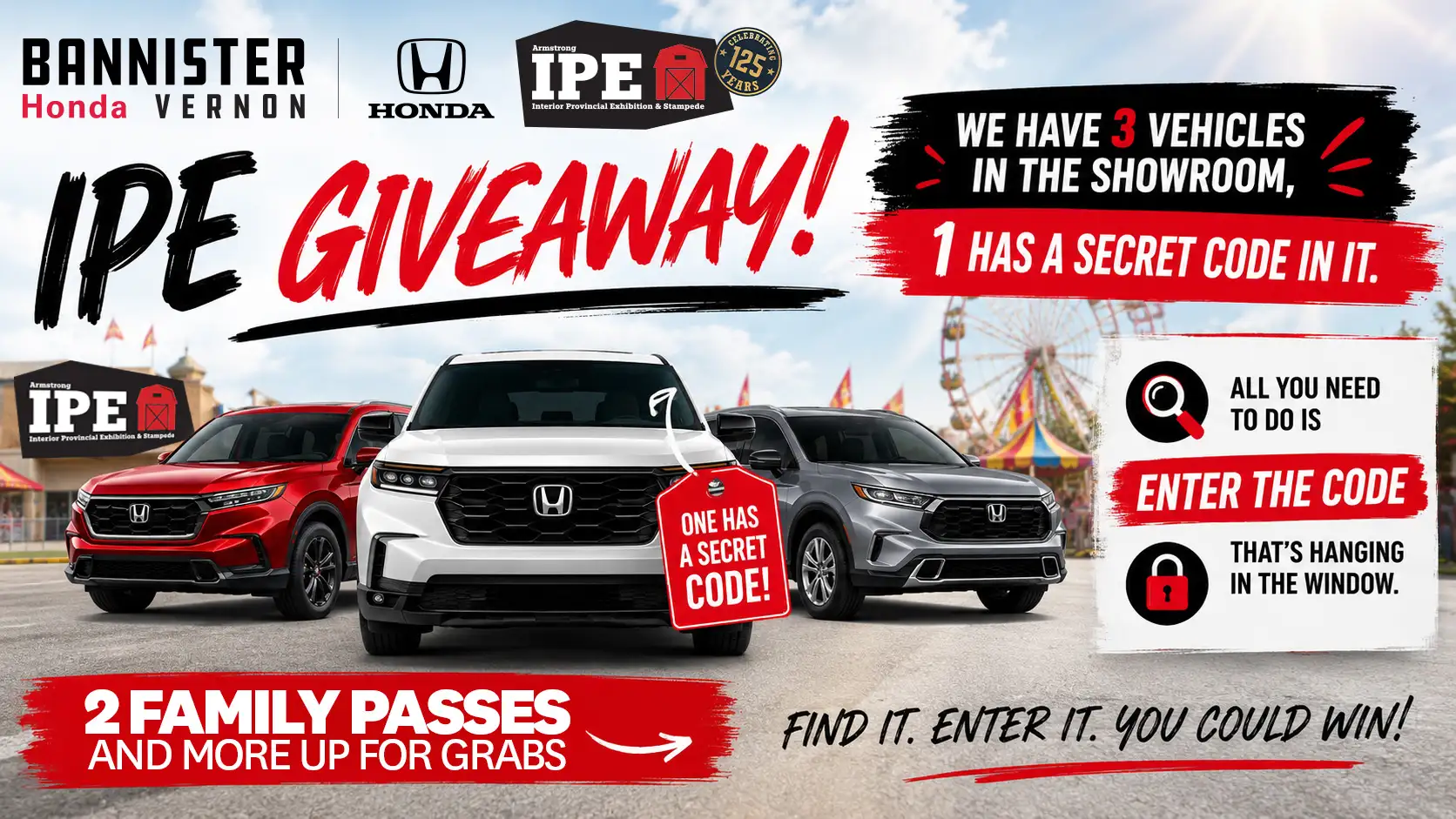 Bannister Honda Vernon IPE Giveaway